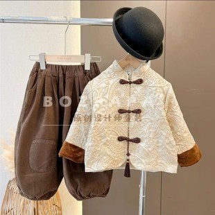 男童中国风复古i汉服套装 演出服 春秋儿童宝宝新中式 盘扣宝宝唐装