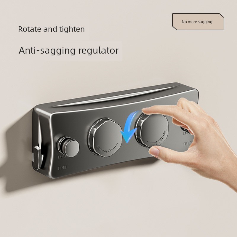 日系双伸缩晾衣绳室内免打孔阳台隐形收缩晾衣神器卫生间晾衣架钢