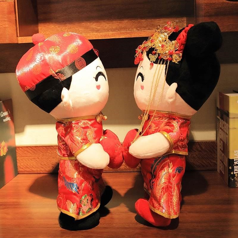 结婚礼品送新人娃娃压床喜娃婚房陪嫁公仔早生贵子玩偶一对大抱枕