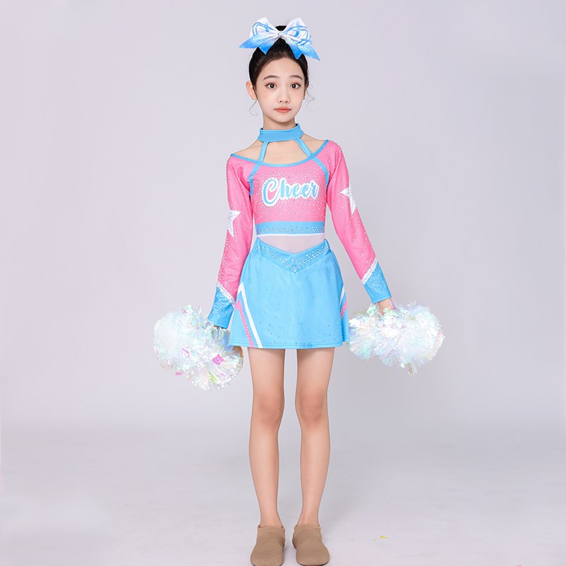 儿童啦啦操服装花球拉拉队比赛演出运动会团体健美操舞蹈表演服女