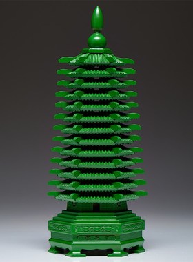 桃木雕刻13层文昌塔摆件空心木质十三层九层文昌塔客厅书桌