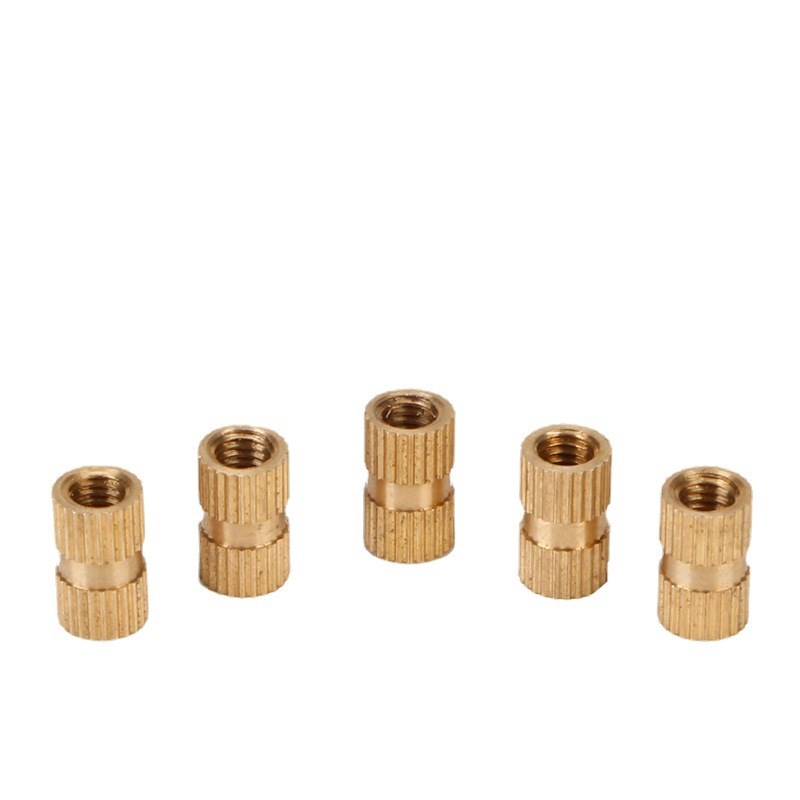 滚花通孔铜螺母订做英美制铜嵌件定制非标圆螺母热熔预埋铜件加工