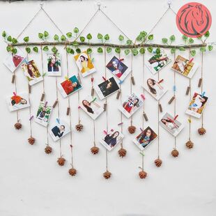 挂照片墙夹挂绳背景墙上神器挂墙绳子的展示墙夹子作品麻绳装饰网