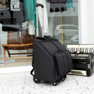 加厚手风琴拉杆包48/60/72/80/C96/120贝斯手风琴滑轮包双肩背包