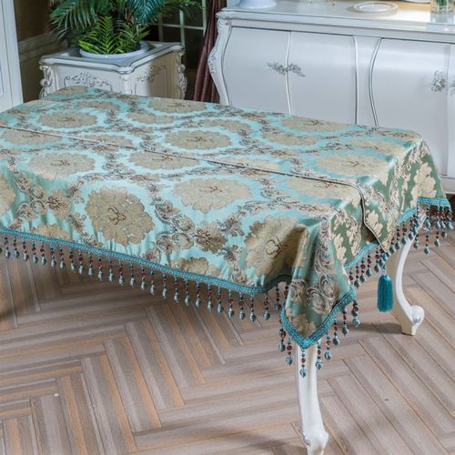 欧式餐桌布艺套装美式餐厅布艺客厅茶几台布定做圆桌布桌旗