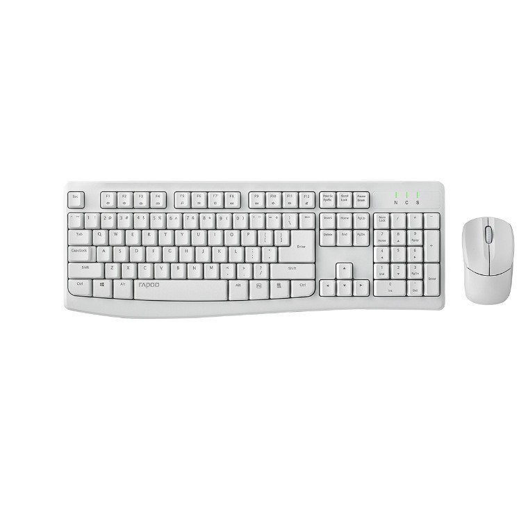 雷柏X1800PRO 无线商务办公键鼠套装 白静音