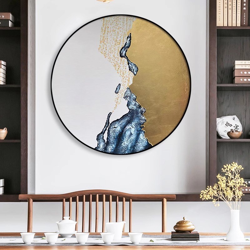 圆形玄关装饰画新中式走廊过道餐厅墙面挂画沙发背景墙卧室床头画图片