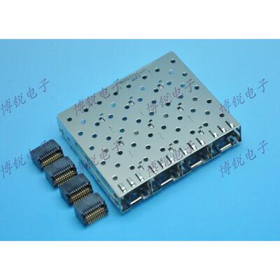 正品AMP SFP 20PIN连接器 高品质SFP罩壳光纤笼子1*4屏蔽罩 整套