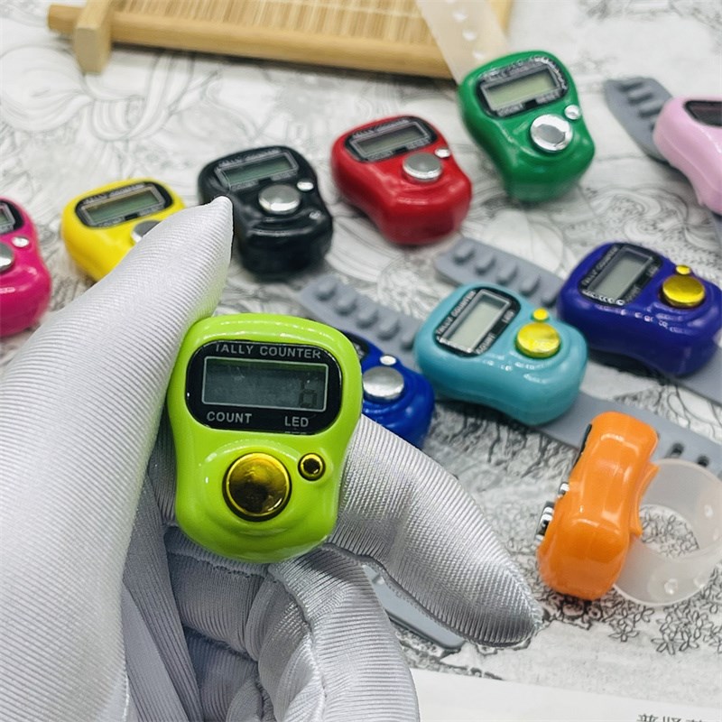 电子计数器手指环10个一份手按读数数显大屏显示点数器迷你戒指