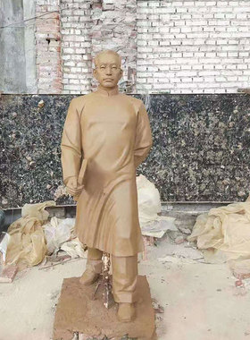 石膏玻璃钢定制鲁迅雕像订老舍冰心人物陶行知雕塑定做校园摆件