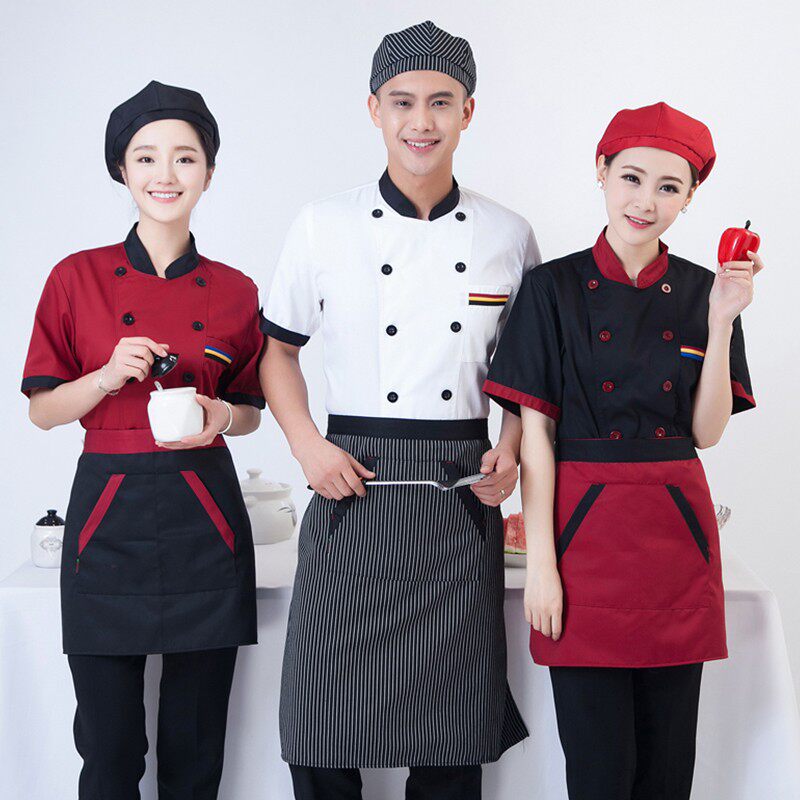 厨师工作服长袖男女短袖夏季学校餐厅饭店幼儿园后厨房衣服秋冬装