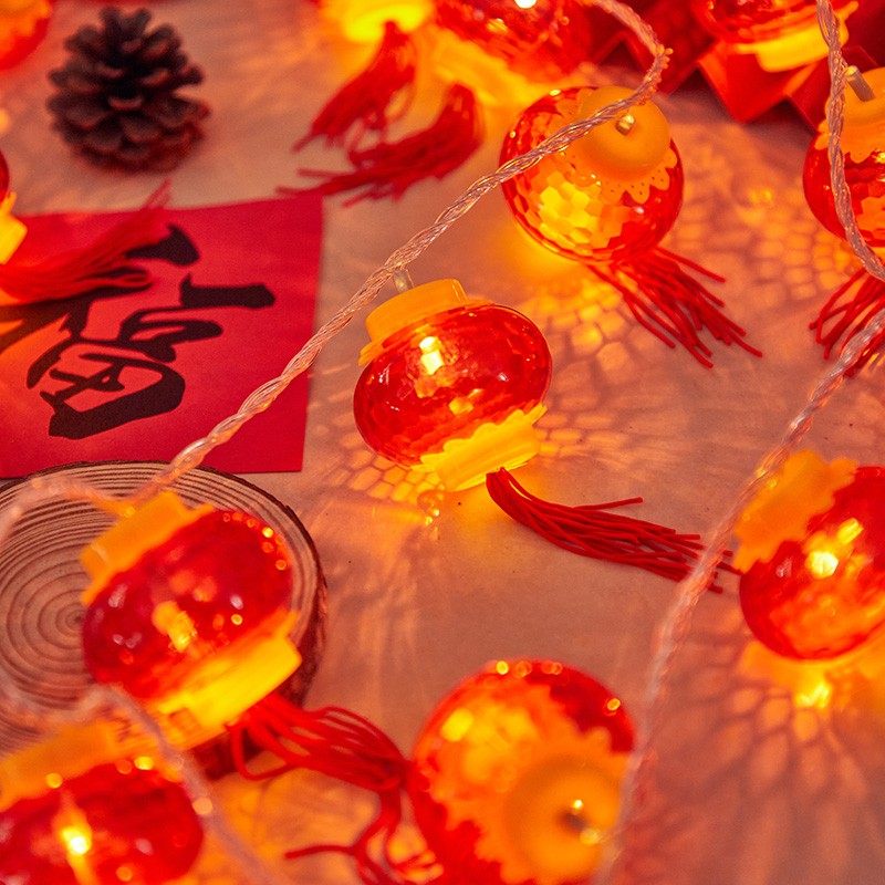 过年新年发光挂饰春节室内小挂件2022大红灯笼装饰用品场景布置