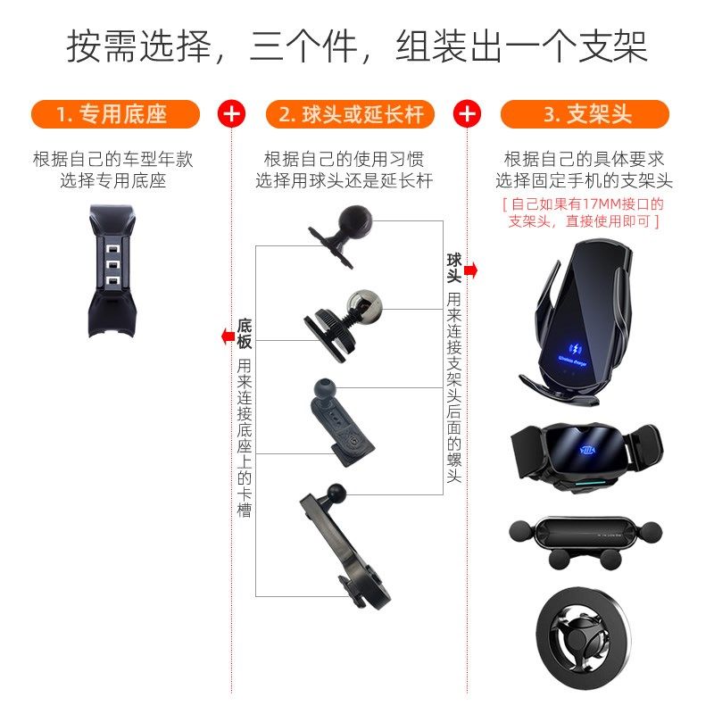 奔驰GLB 20-24款/EQB 22-23款专用车载手机支架底座改装配件固定