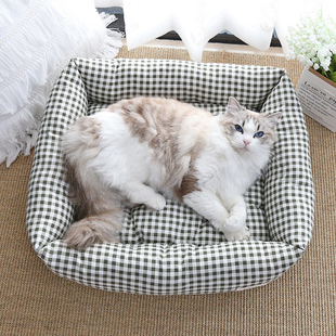 通用宠物窝格子简约春夏秋方窝猫窝猫咪垫小型犬窝狗窝韩版 四季 窝
