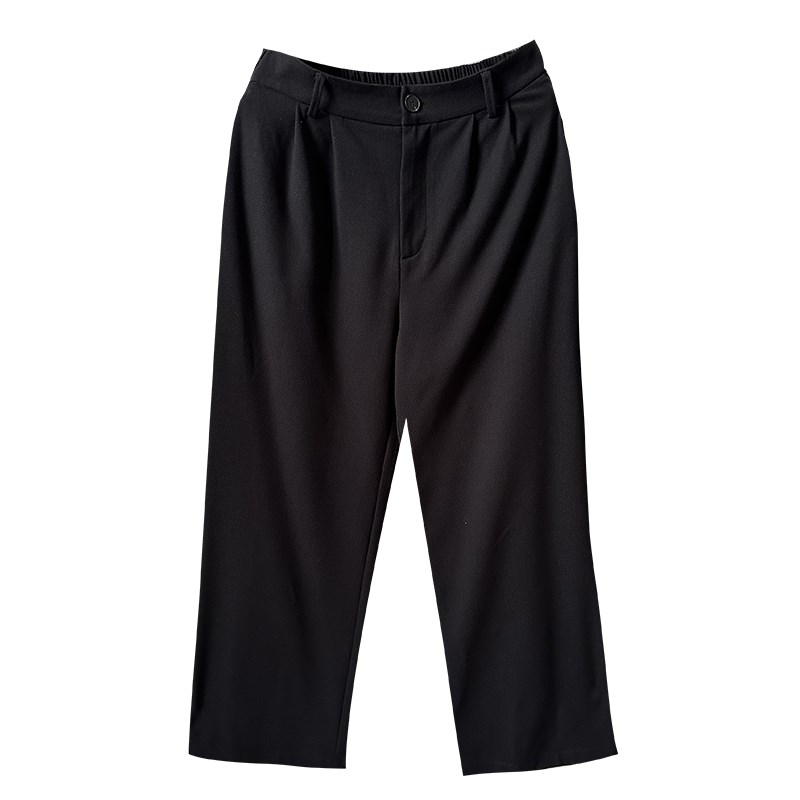 垂感斜纹宽松直筒西裤2024秋季大码女装胖mm高腰显瘦休闲长裤子