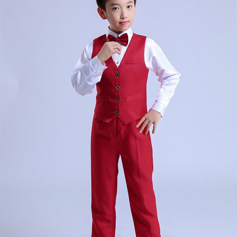 六一儿童朗诵表演服背带裤花童礼服男童小学生合唱幼儿园演出服装