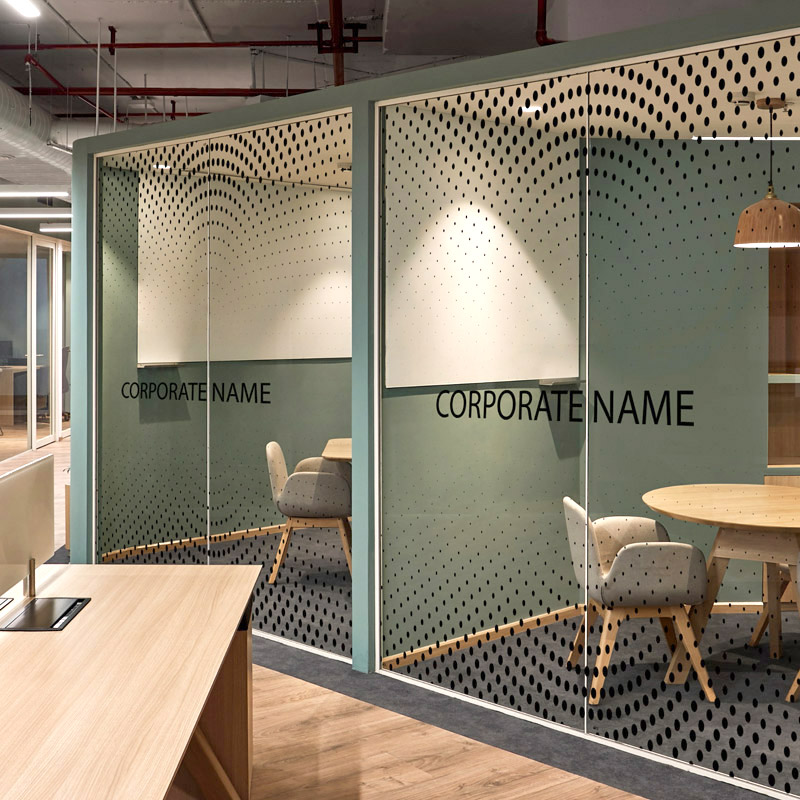 创意圆点渐变办公室静电磨砂玻璃贴膜隔断装饰艺术透明贴纸可定制