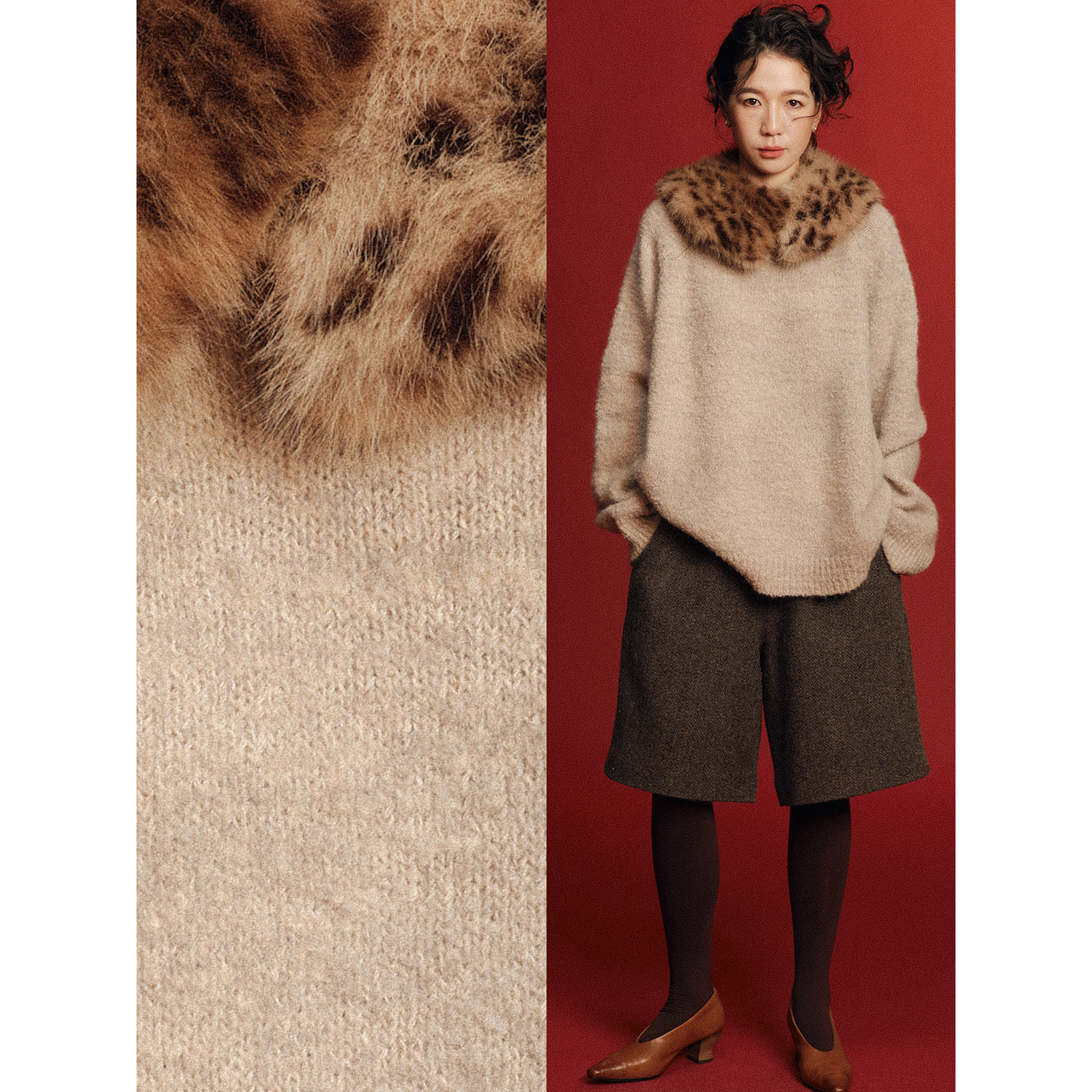 暖针织13InHug/美妙花纱毛衣