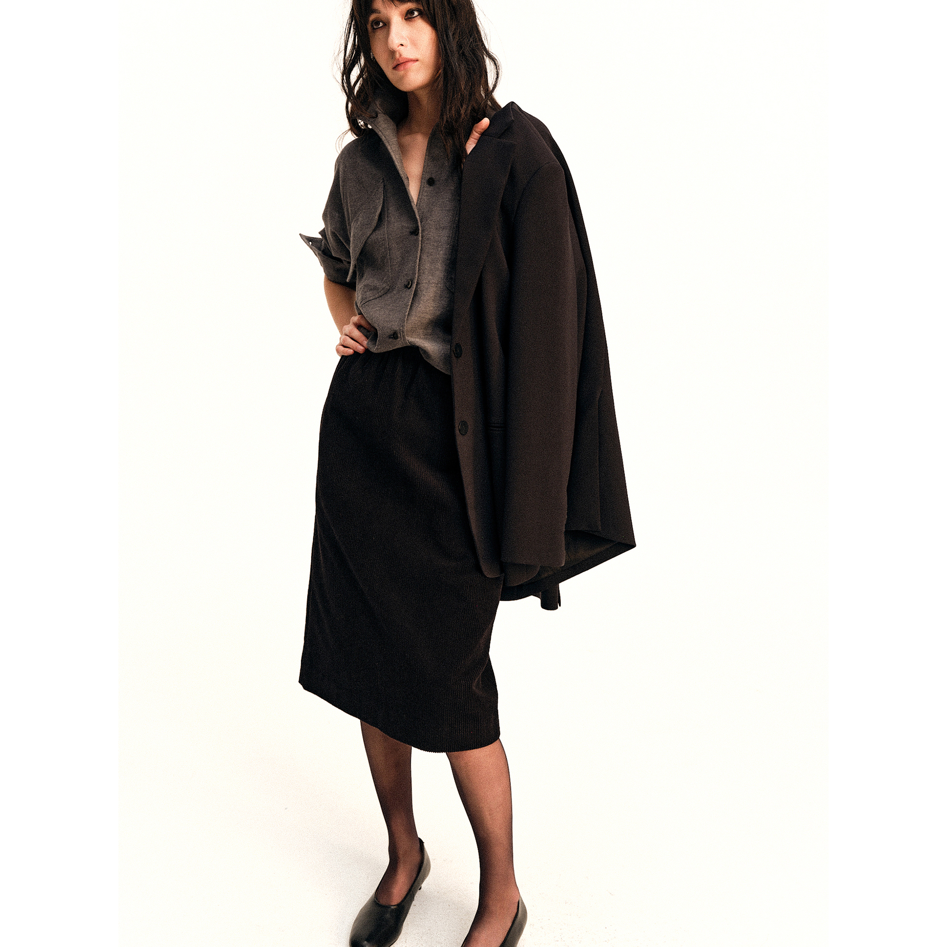 BasicWear14InHug/灯芯绒半裙