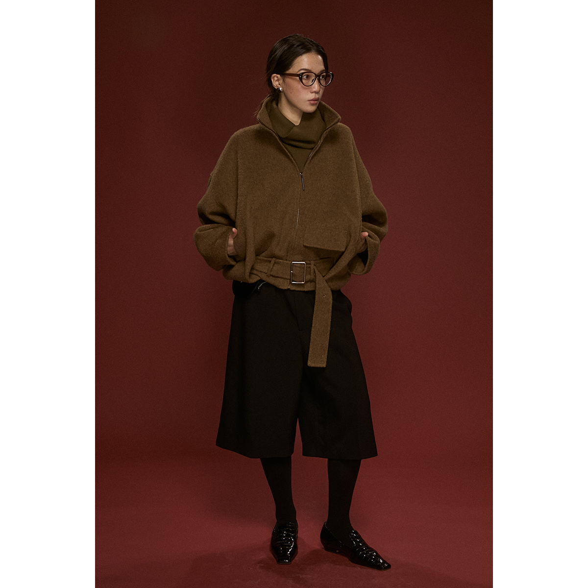 大衣02InHug/拉链短大衣夹克