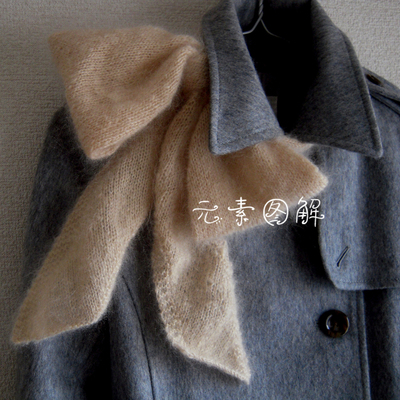 蝴蝶结围巾图解编织教程