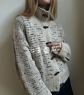 报纸夹克图解 女士立领翻领开衫毛衣图解编织教程 中文字图解教程