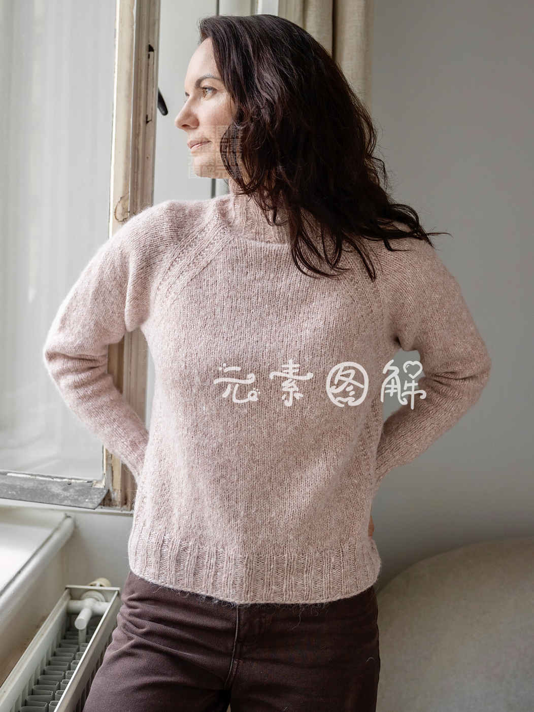 温和套衫图解 女士基础款插肩圆领毛衣图解编织教程文字图解教程