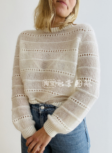 [英文]Roni Sweater图解 女士套衫马海毛毛衣编织图解教程