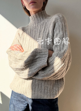 溯流套衫图解upstream 男女同款毛衣图解编织教程 中文字图解教程