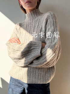 毛衣图解编织教程 男女同款 中文字图解教程 图解upstream 溯流套衫