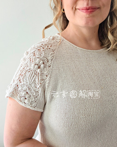 [英文]Rococo raglan tee图解 女士短袖tee毛衣编织图解教程