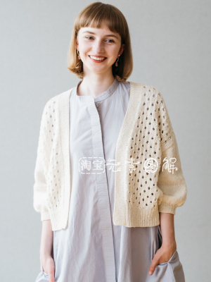 [英文]Polka Dot Summer Cardigan 女士镂空开衫毛衣编织图解教程