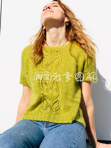 芥末短袖tee图解 女士毛衣编织图解教程 中文字图解教程