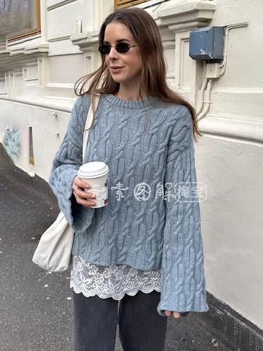 [英文]Alma Sweater Light图解 女士套衫毛衣编织图解教程