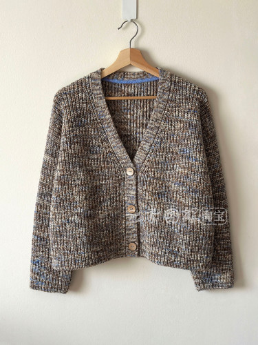 [英文]Confetti Cardigan Adult 图解 女士V领开衫毛衣编织教程