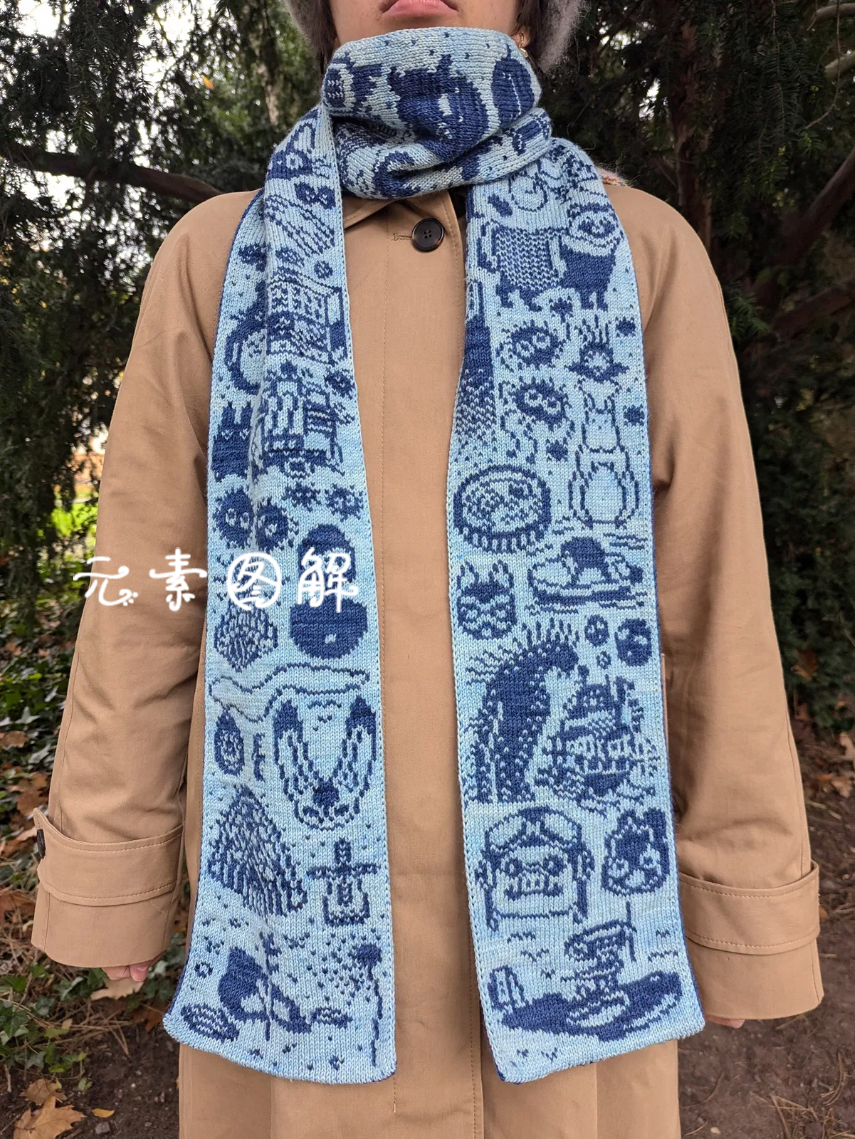 无水印宫崎骏围巾图解