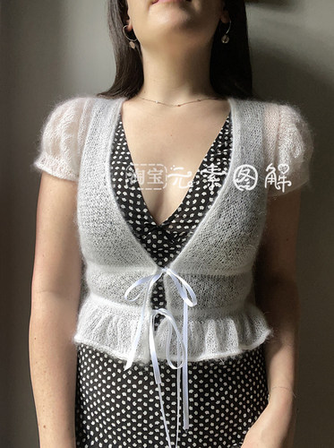 [英文]Tied and True Cardigan图解 长短袖真丝马海毛毛衣教程