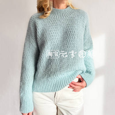 [英文]Notebook Mono Sweater图解 女士圆领套衫毛衣编织图解教程