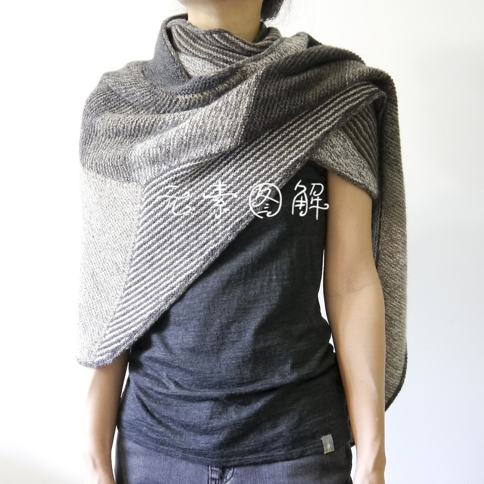 顶点联合披肩图解编织教程