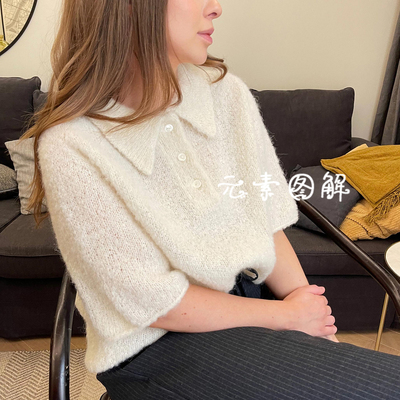 迷迭短袖套头Tee图解织毛衣教程