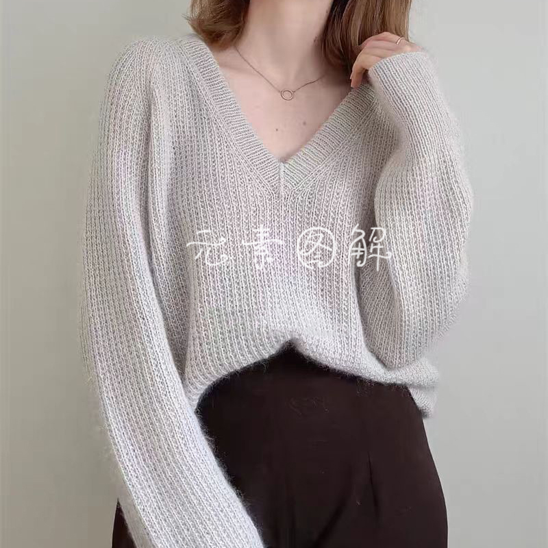 珠璎套衫图解织毛衣教程从上往下