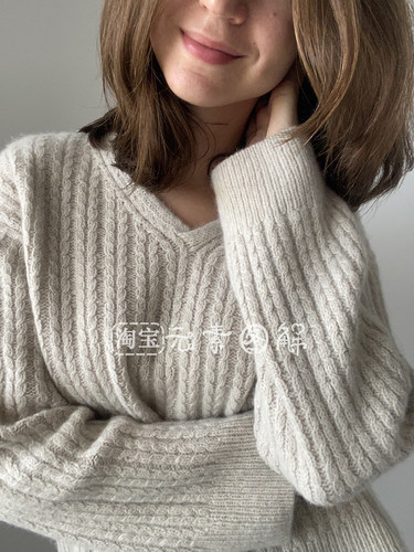 [英文]ilana sweater图解 女士麻花套衫毛衣编织图解教程