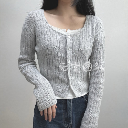 纯真开衫图解织毛衣教程