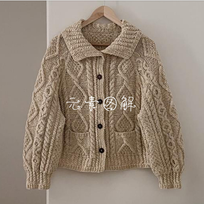 复古阿兰开衫教程阿No手编图解