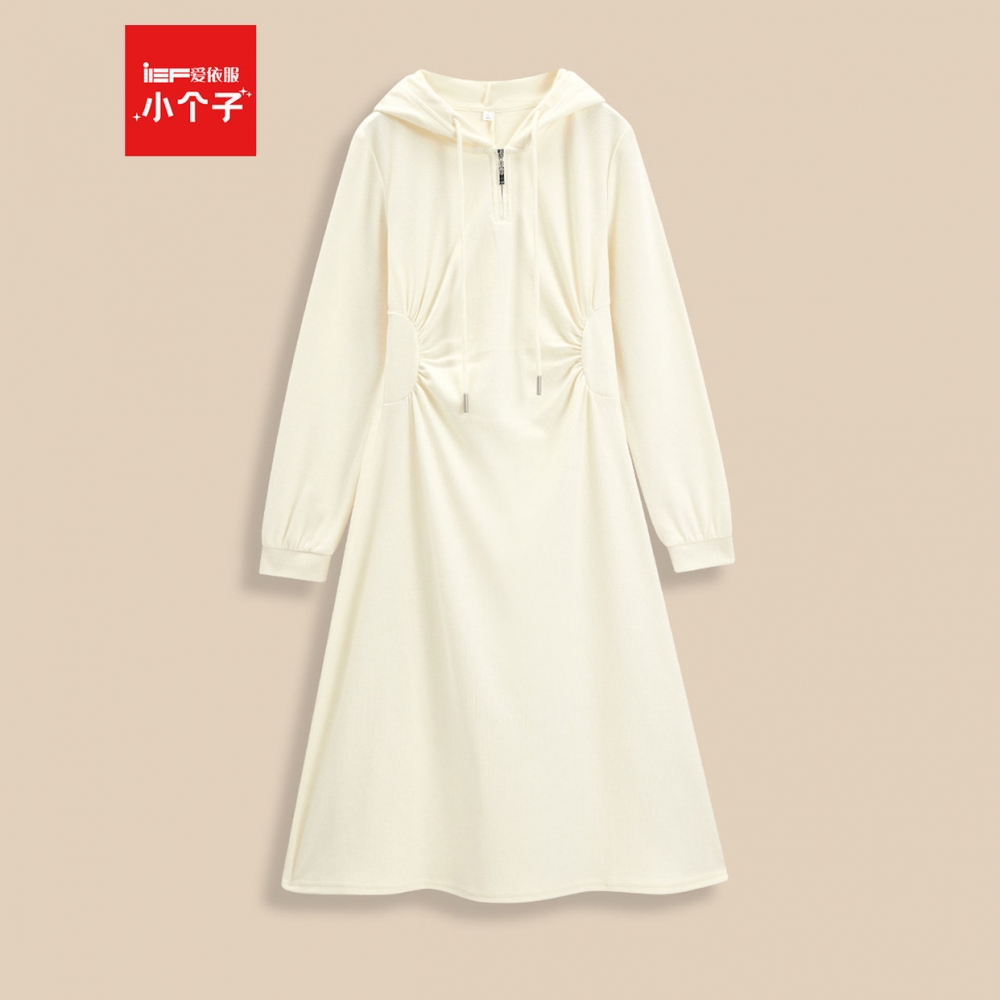 IEF/爱依服【小个子】2025秋季新款韩版休闲运动风连帽设计卫衣裙