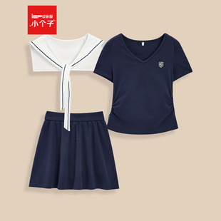 套装 小个子 2025夏季 新款 休闲运动风上下套裙 IEF 韩版 爱依服
