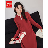 爱依服 小个子专属 2025秋冬新款 IEF 韩版 甜美温柔毛织长卫衣裙