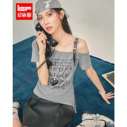 IEF/爱依服2025夏季新款美式潮酷街头辣妹气质设计感百搭上衣