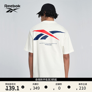 Reebok锐步官方24新品 T恤 男女同款 运动休闲宽松LOGO针织短袖