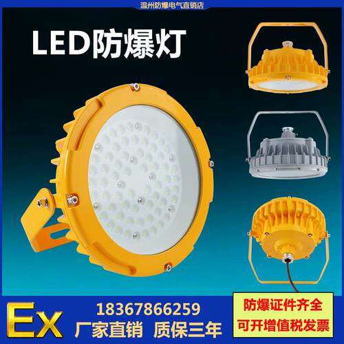 led防爆灯50W工厂仓库防水防腐照明灯100W管吊杆式圆形防爆节能灯